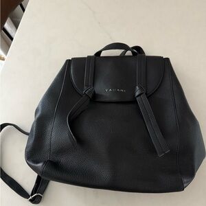 Tahari Elegant Black Leather Backpack